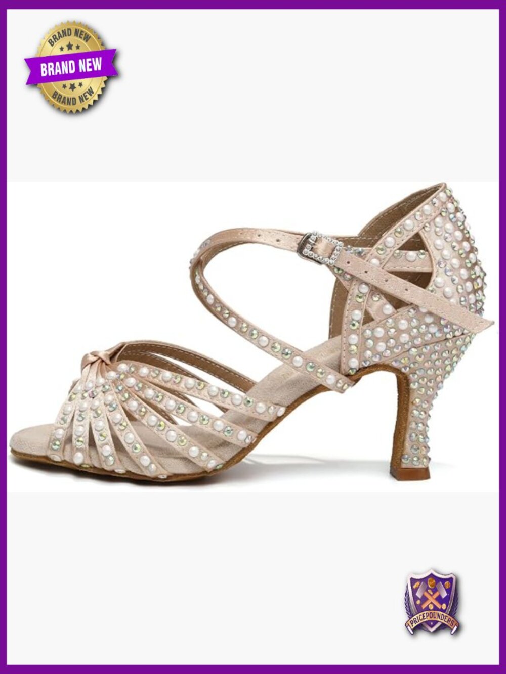 Rhinestones Latin Dance Shoes Ballroom Salsa Performance Practice Professional